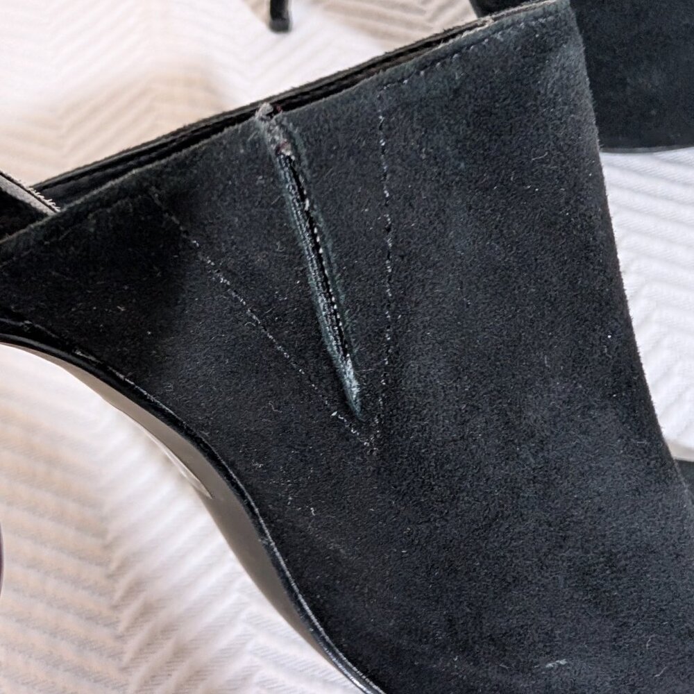 Steve Madden Darlene Black Suede Stiletto Mules Pointy Toe High Heels Size 8 - Picture 9 of 11